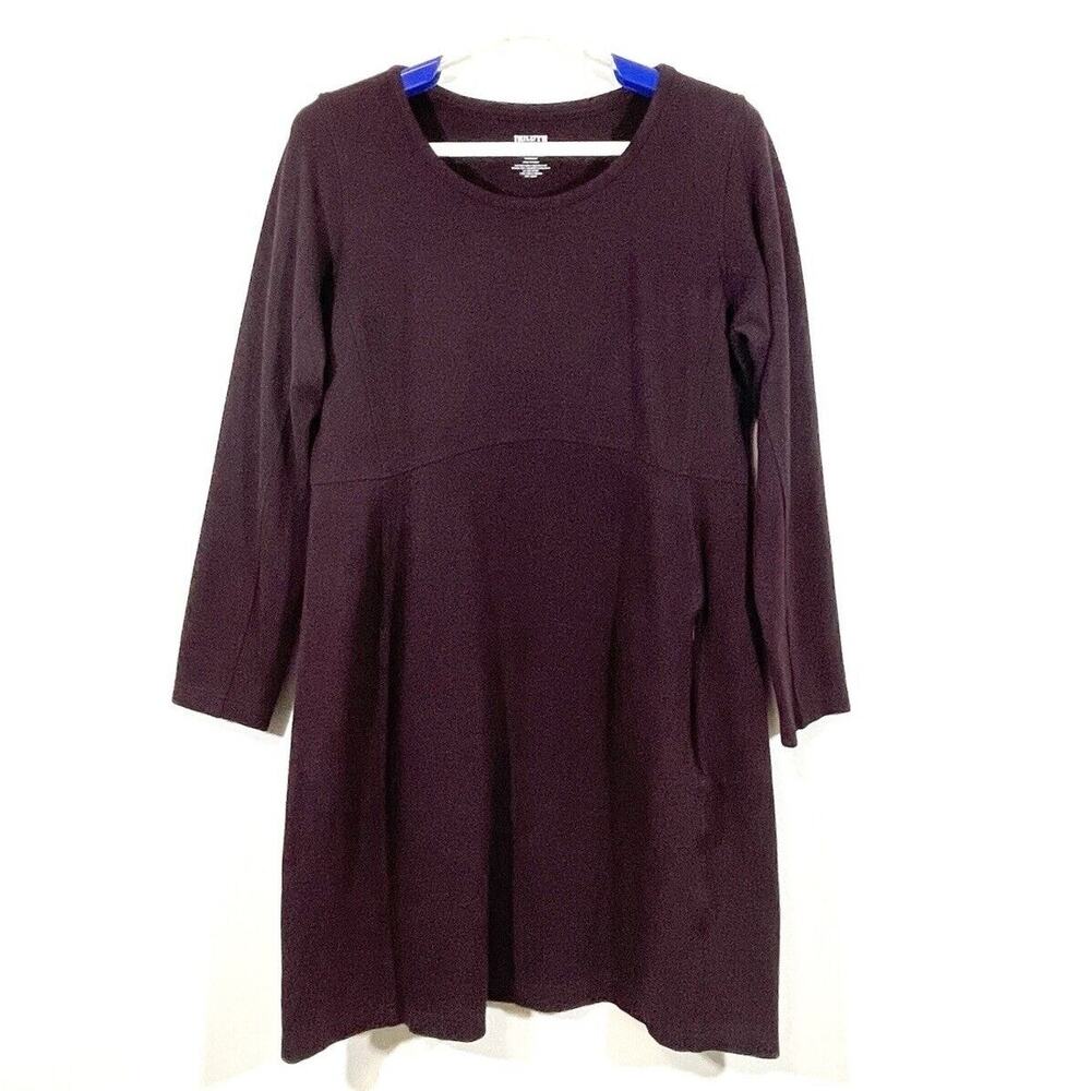 DULUTH TRADING CO Women’s Large Wearwithall Ponte Knit Burgundy Dress